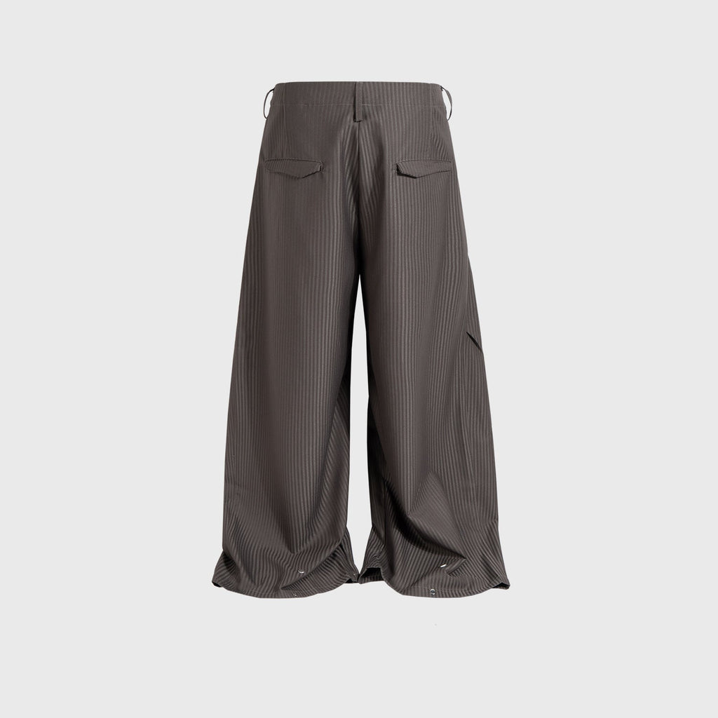 Mesh Panel Stripe Wide Trousers