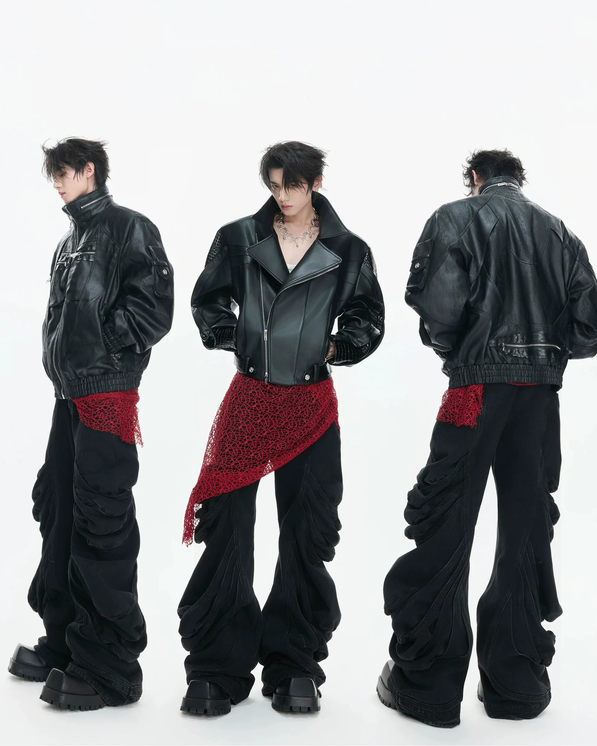 【26s Jan.】Deconstructed Vintage Curved Straight Denim Pants