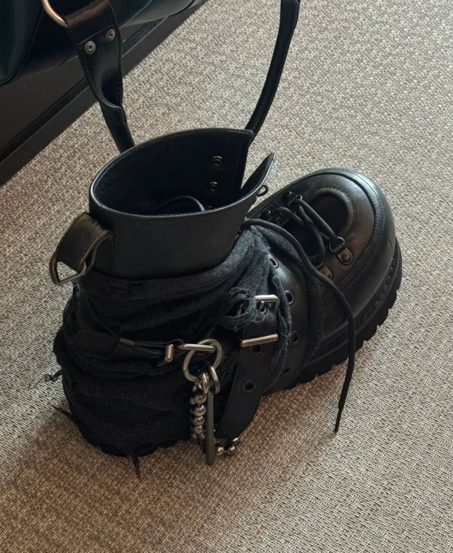 Industrial Platform Combat Ankle Boots Main Image