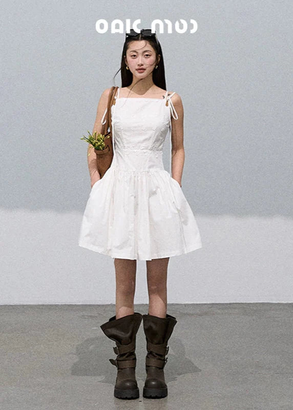 High-End Embroidered White Dress