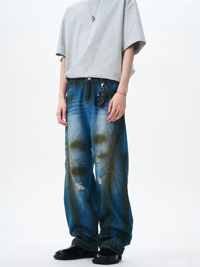 【25s Aug.】Distressed Straight-Leg Jeans Main Image