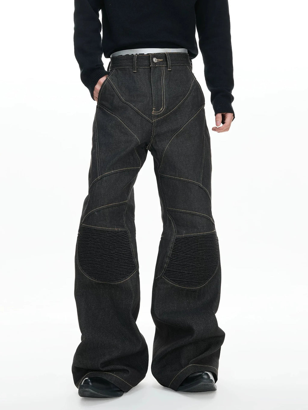【26s Jan.】Hand-Stitched 14.5oz Raw Denim Knee-Panel Jeans