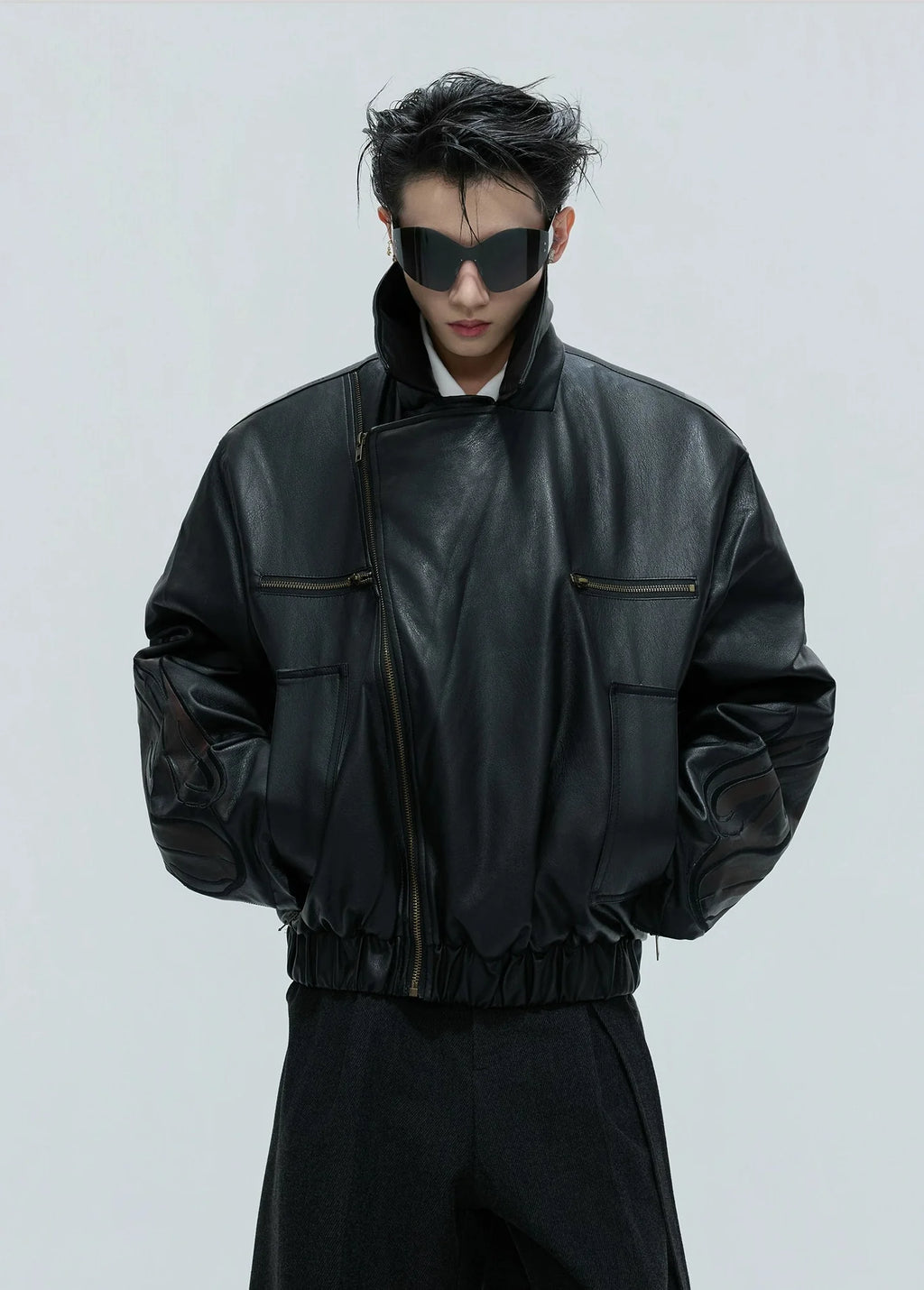 【25s Nov.】Distressed Embossed Detachable Fur Collar Thickened Cotton Coat