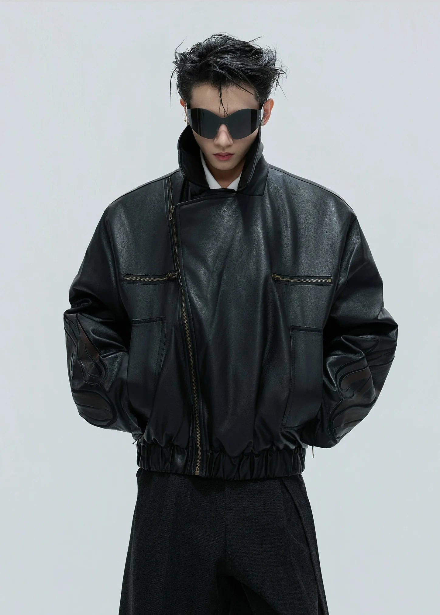 【25s Nov.】Distressed Embossed Detachable Fur Collar Thickened Cotton Coat