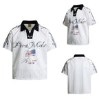 Black White Contrast Football Jersey Tee
