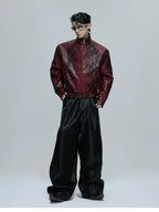 【25s Oct.】Python Textured Leather Fashion Jacket