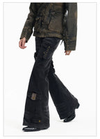 Y2K Patchwork Multi-Pocket Flared Skinny Jeans