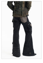 Y2K Patchwork Multi-Pocket Flared Skinny Jeans