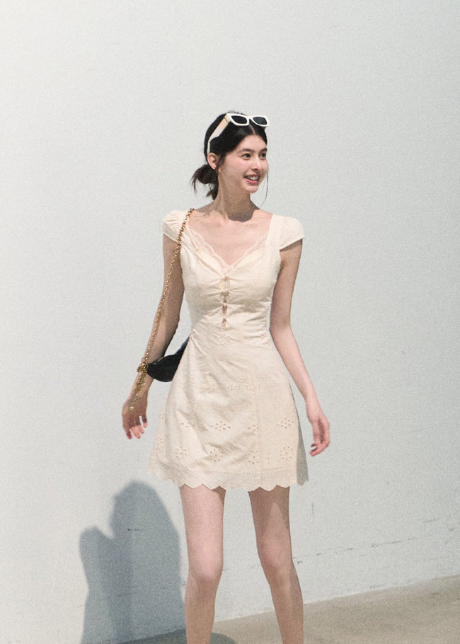 Heartbeat Time Cotton Lace Dress Main Image