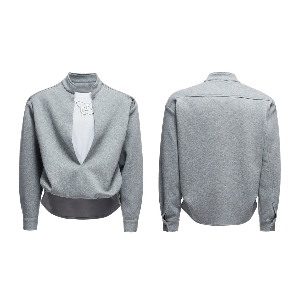 【25s Aug.】Mock Two-Piece Mock Neck Zip Hoodie & Sweatpants Set