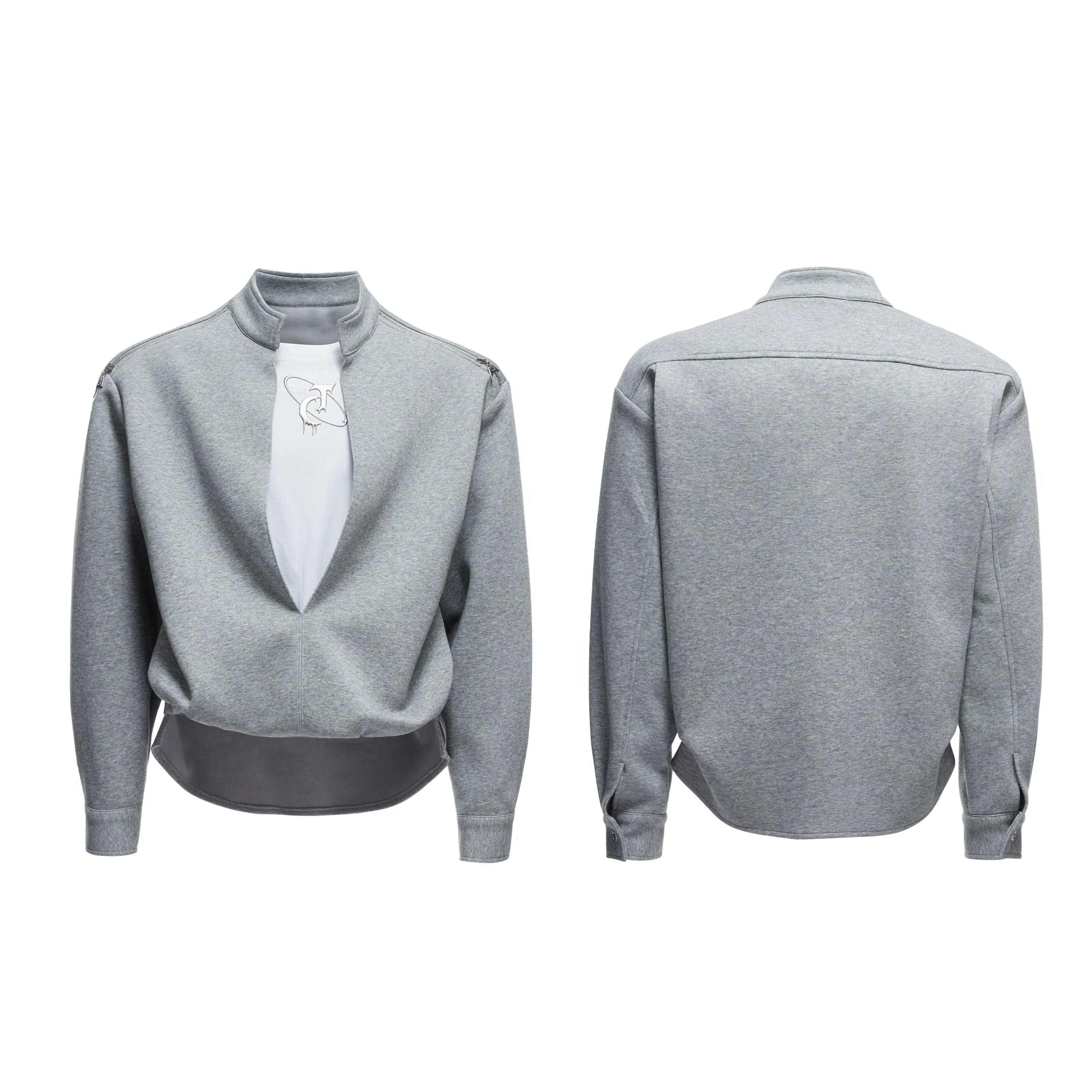 【25s Aug.】Mock Two-Piece Mock Neck Zip Hoodie & Sweatpants Set