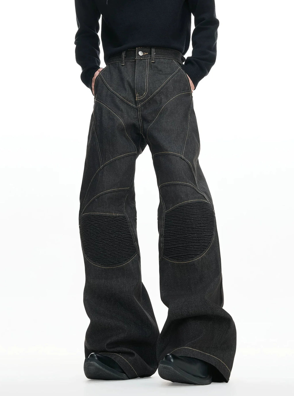 【26s Jan.】Hand-Stitched 14.5oz Raw Denim Knee-Panel Jeans