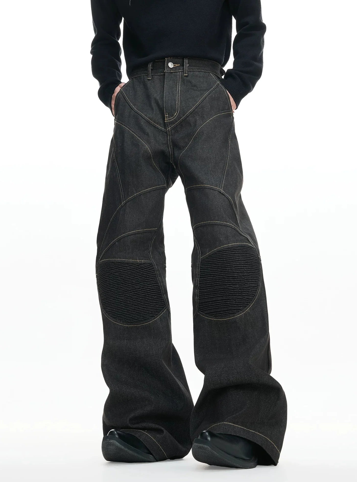 【26s Jan.】Hand-Stitched 14.5oz Raw Denim Knee-Panel Jeans