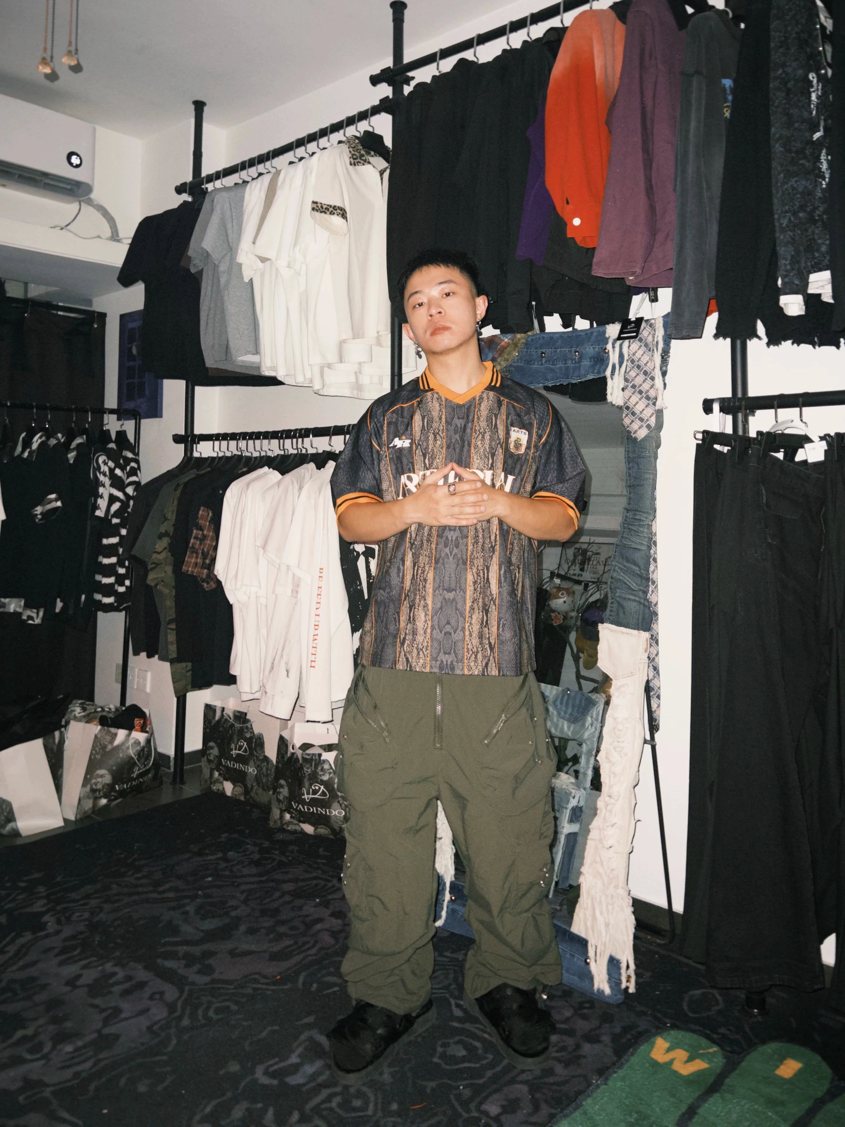 Snake Pattern Polo Jersey Tee