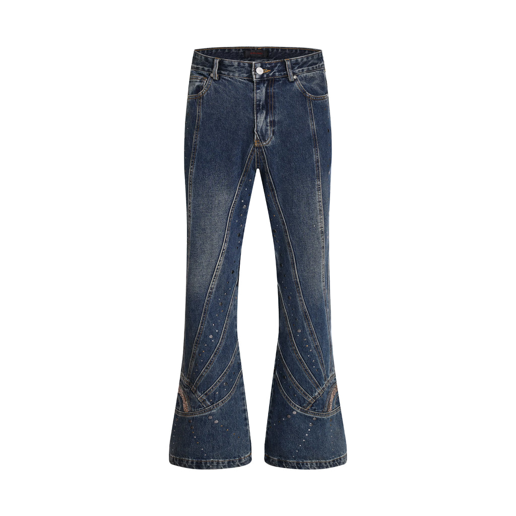 【26s Apr.】Distressed Studded Sequin Denim Set
