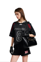 Retro Number Contrast Jersey Tee