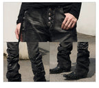 Cracked Washed Curved Skinny Jeans