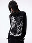 Dark Graphic Button Long Sleeve Tee