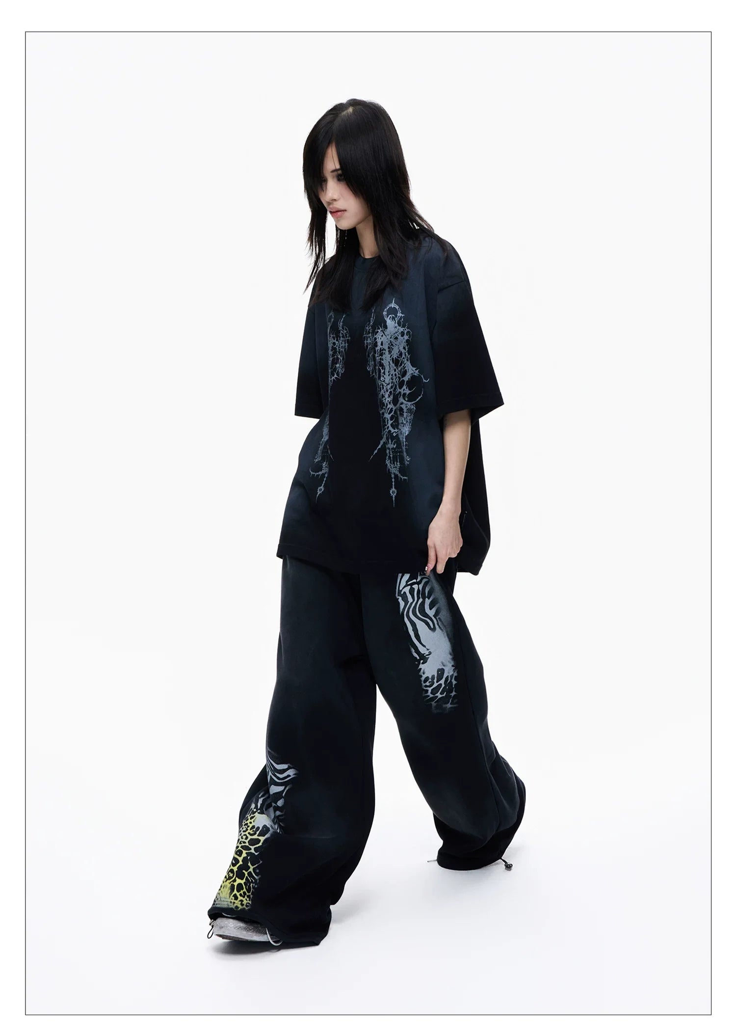 Double Waist Leopard Panel Sweatpants