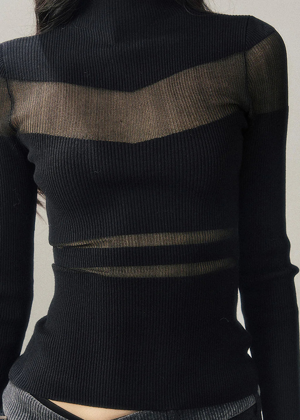 Shadow Lace Semi-Sheer Top