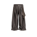 Mesh Panel Stripe Wide Trousers