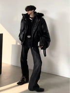 【23s December.】Big Fur Collar Hooded Niche Design Cotton Jacket