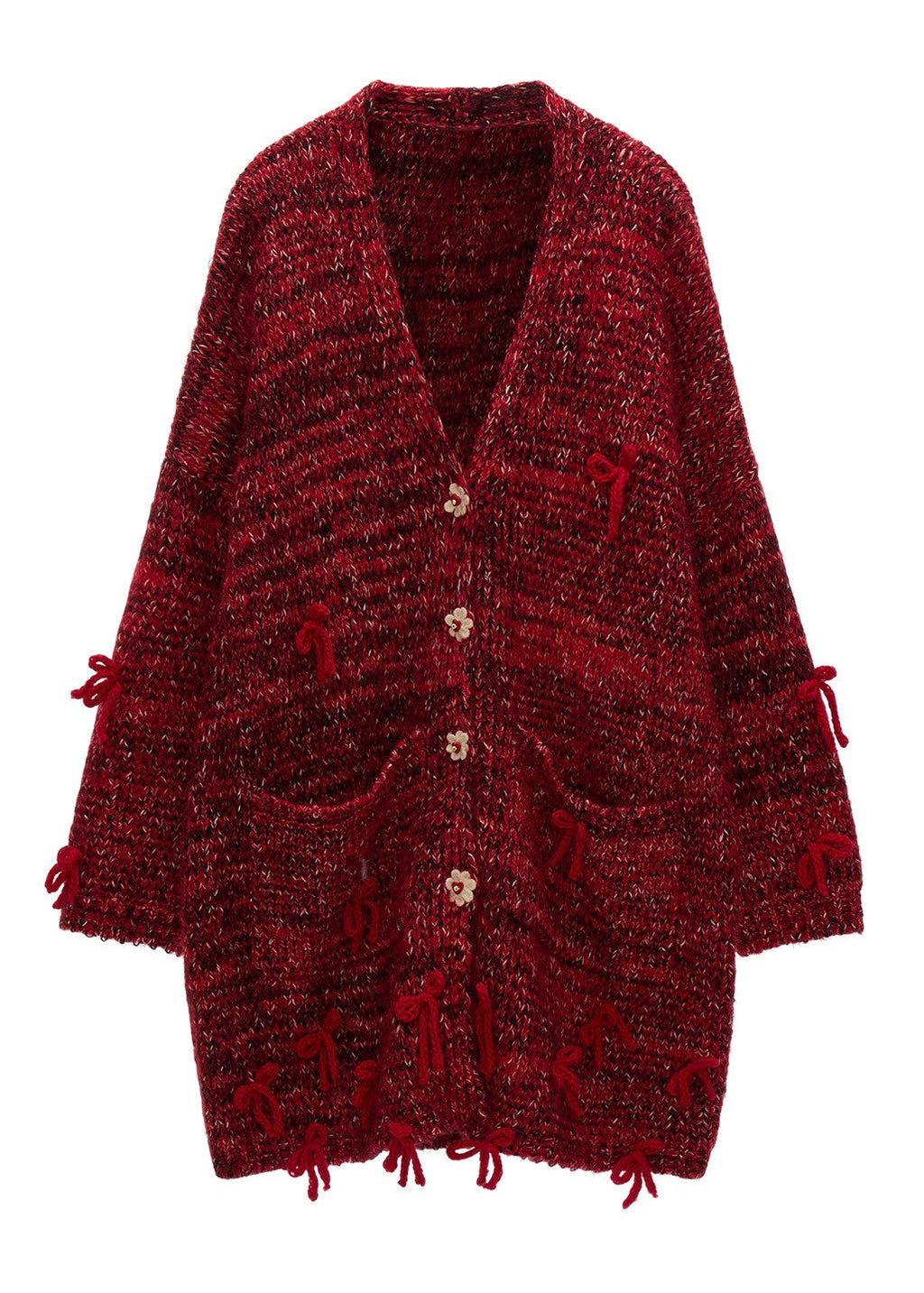 Bow Bloom Chunky Knit Jacket