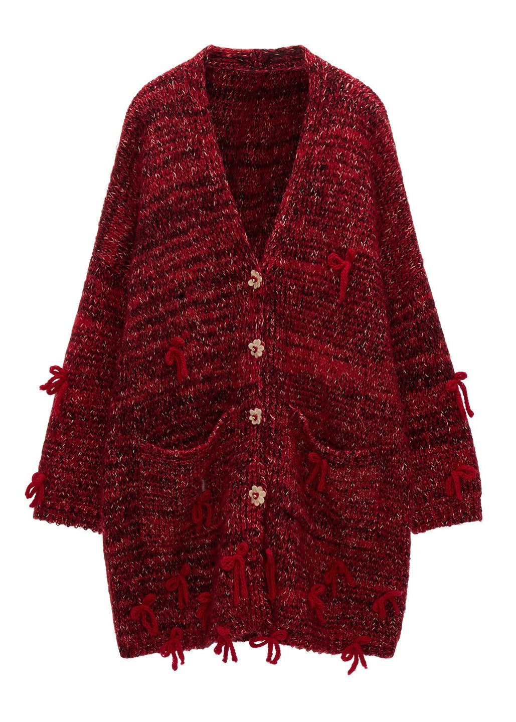Bow Bloom Chunky Knit Jacket