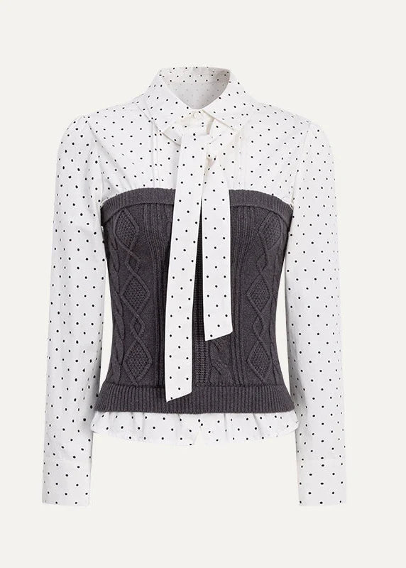 Polka Dot Bow-Tie Patchwork Set