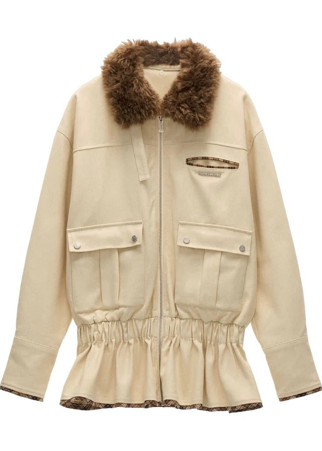 Fur-Collar Cargo Jacket