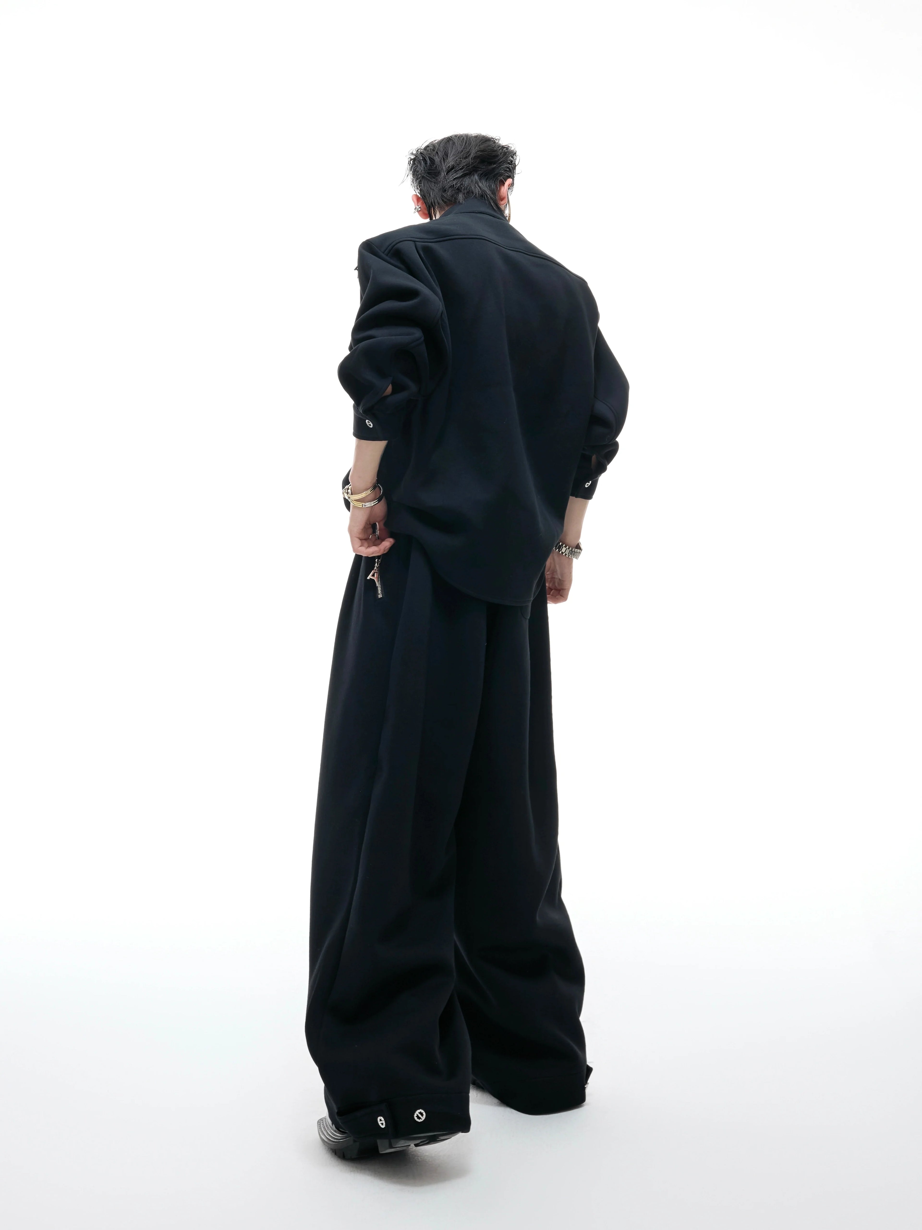 【25s Aug.】Mock Two-Piece Mock Neck Zip Hoodie & Sweatpants Set