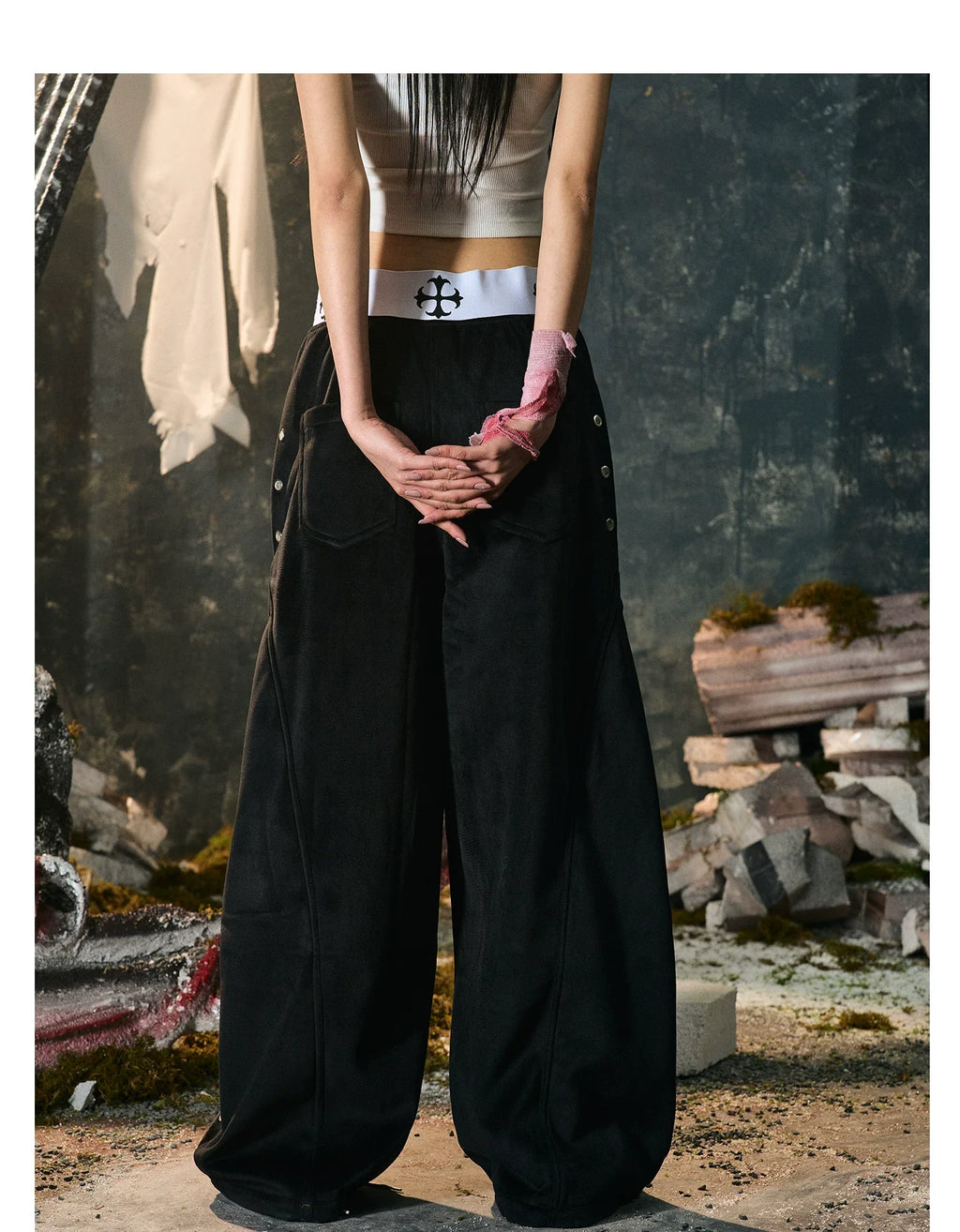 【26s Jan.】Boxing Velvet Curved Wide-Leg Denim Pants