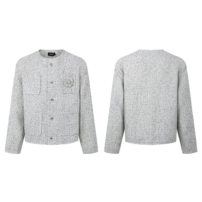 【25s Sep.】Tweed Rose Brooch Chanel Style Jacket