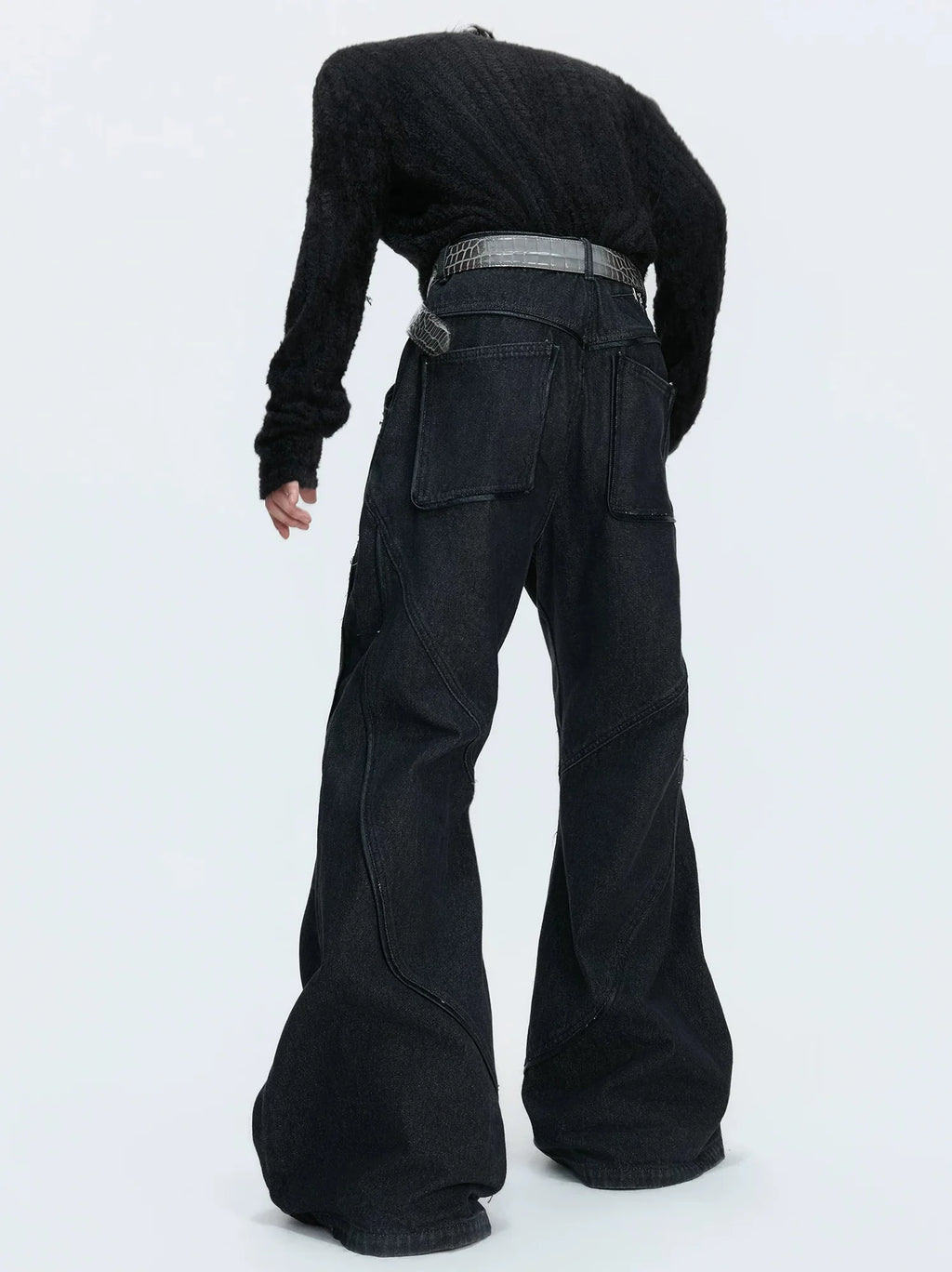 【26s Jan.】Vintage Red Diamond Distressed Washed Denim Jeans