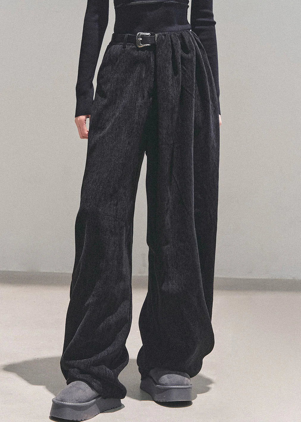 Twilight Drift Plush Wide-Leg Pants
