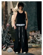 【26s Jan.】Boxing Velvet Curved Wide-Leg Denim Pants