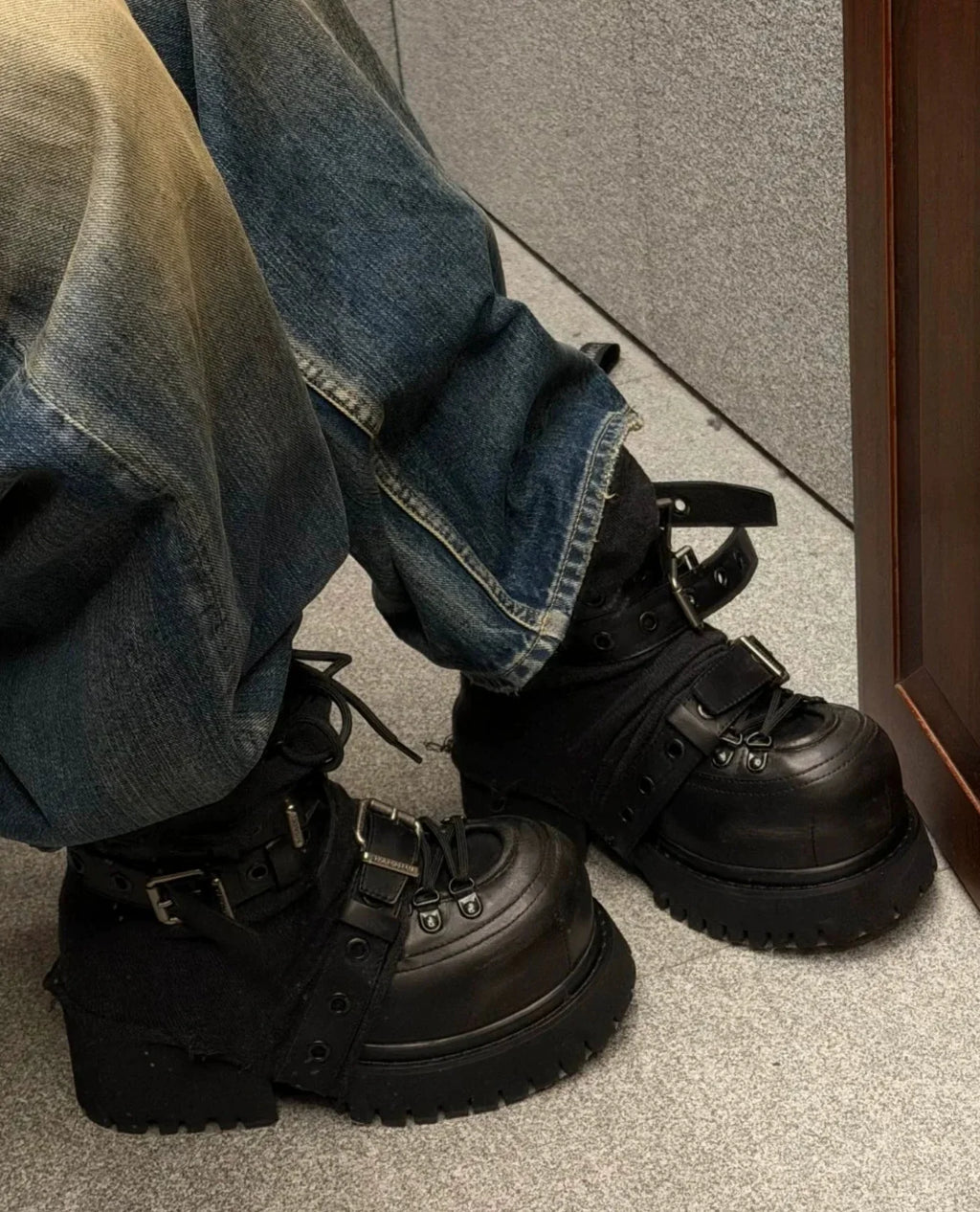 Industrial Platform Combat Ankle Boots