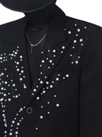 【26s May.】Pearl Embellished Heavy Detail Black Blazer