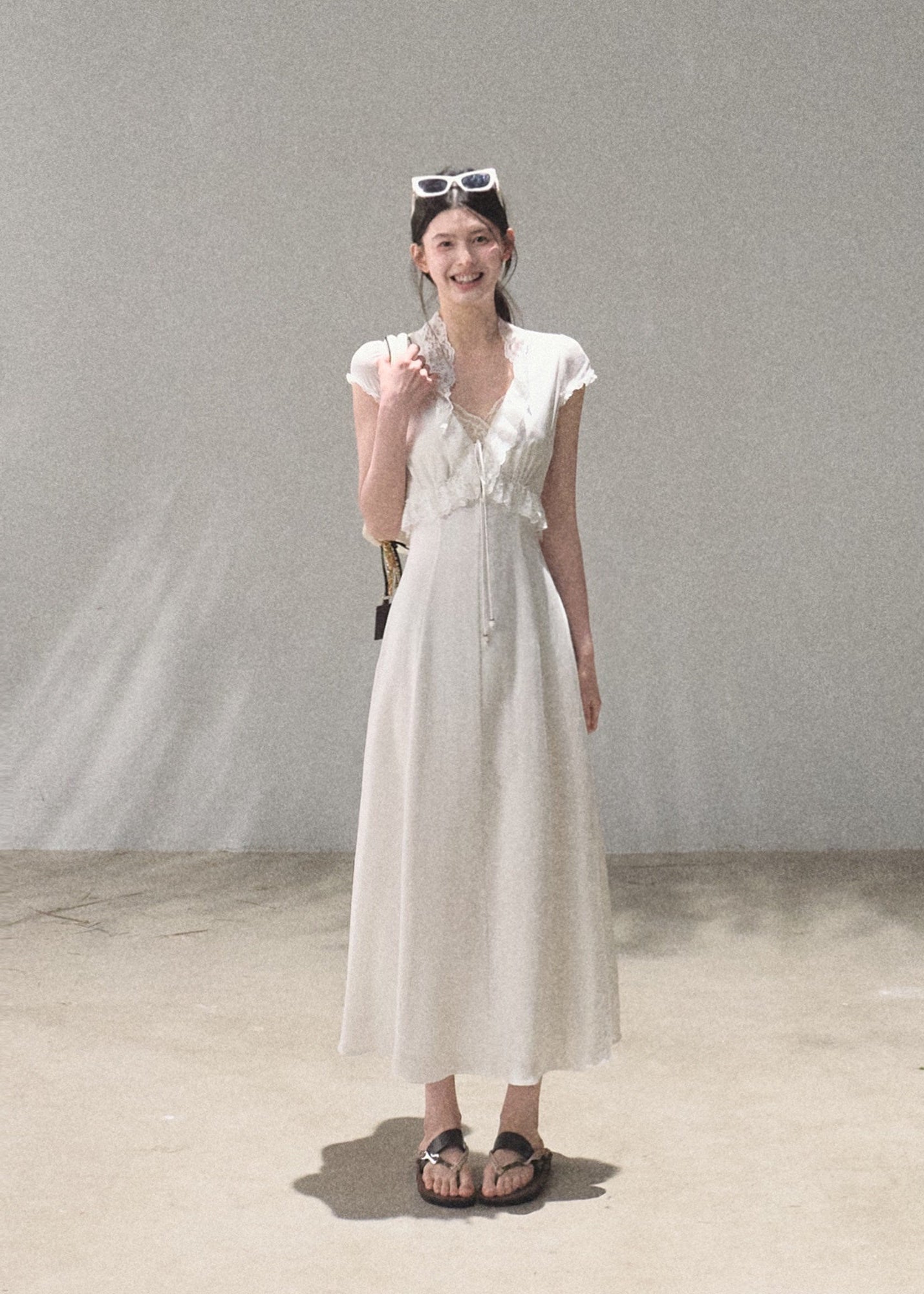 18:59 in Paris Lace-Up Resort Dress