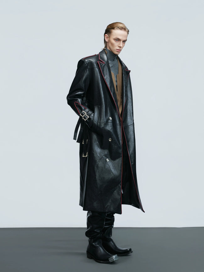 【25s Nov.】Heavy Deconstructed Crocodile Leather Coat Main Image