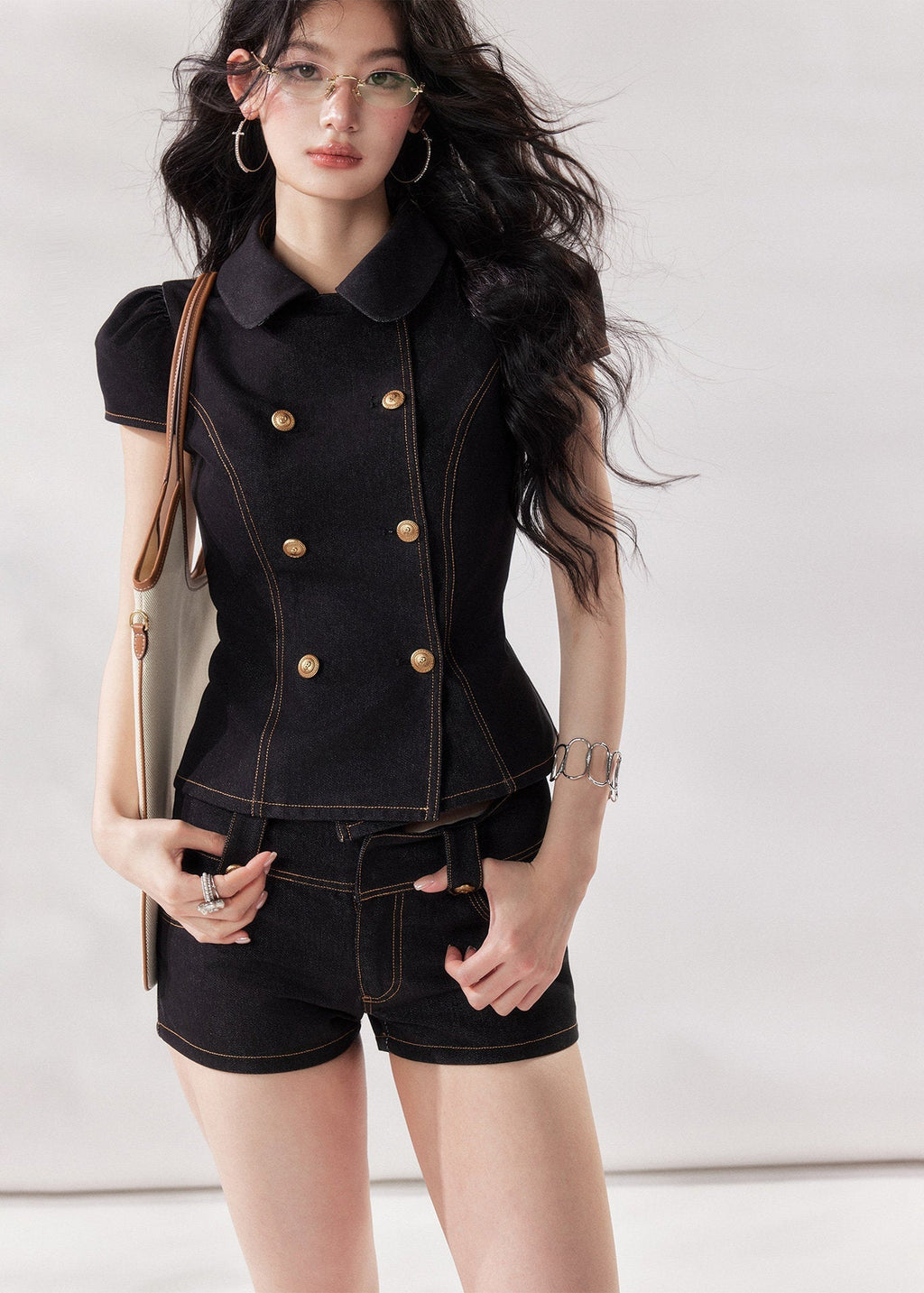 Noir Structured Denim Set