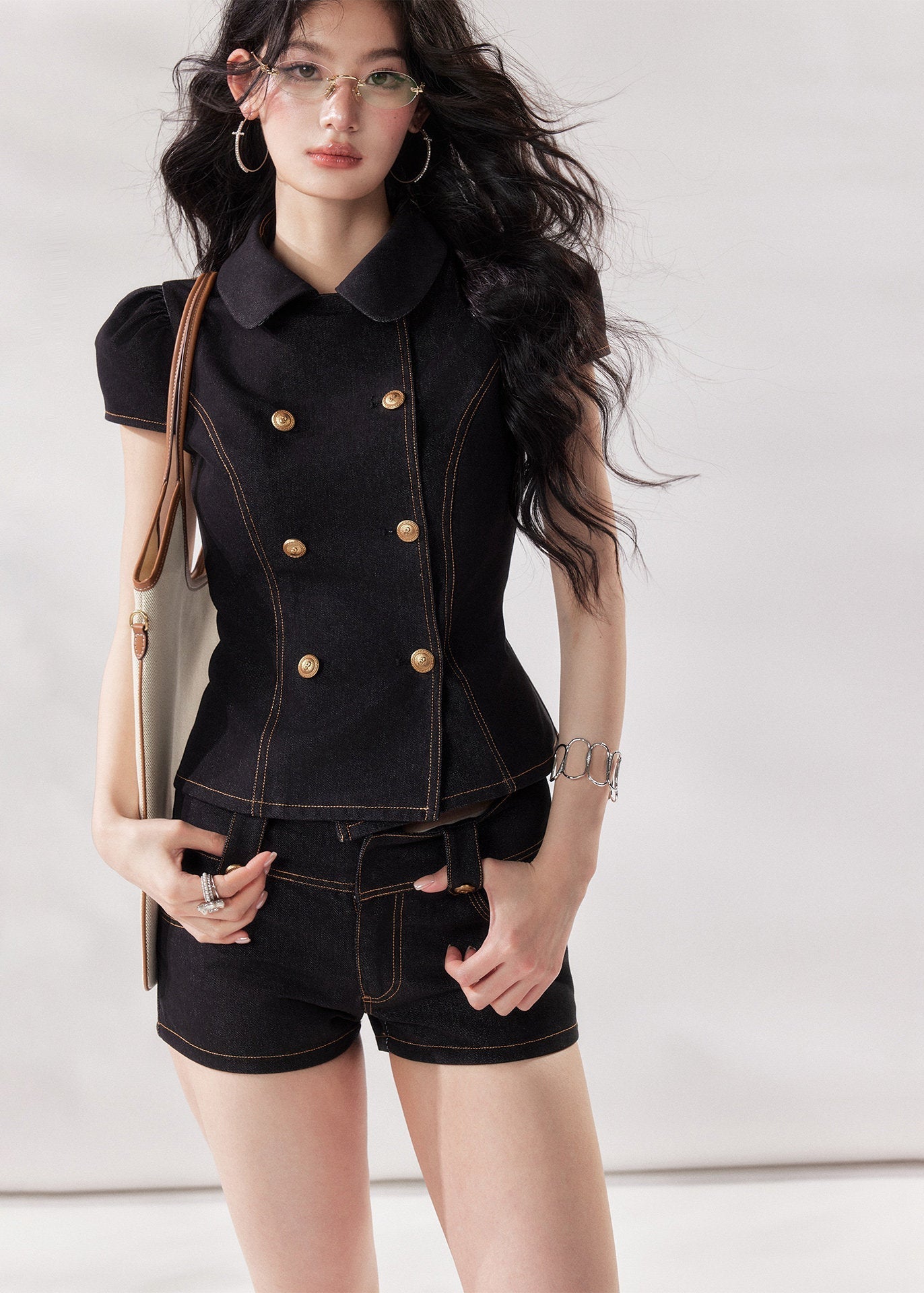 Noir Structured Denim Set