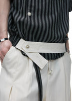 Embroidered Asymmetric Stripe Shirt Tee