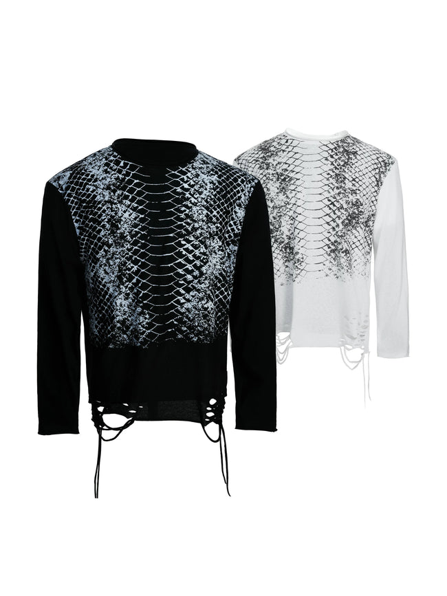 【26s Feb.】Gradient Snake Print Long Sleeve Tee Hover Image