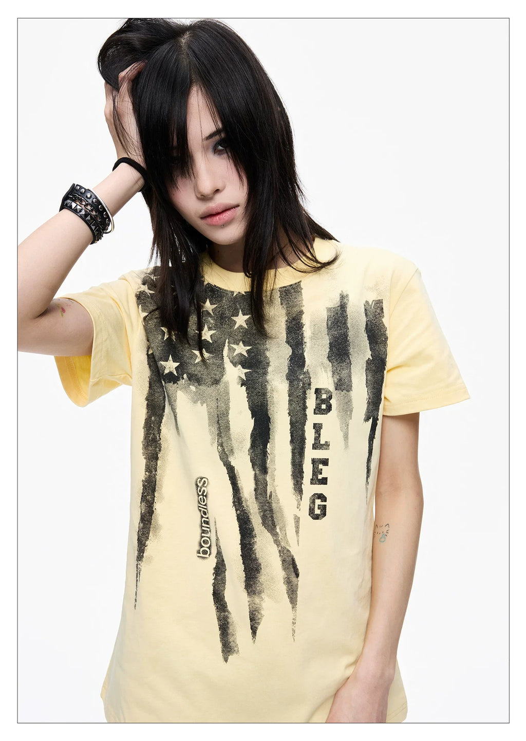 Washed Graffiti Cropped Tee