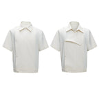 Embroidered Asymmetric Stripe Shirt Tee