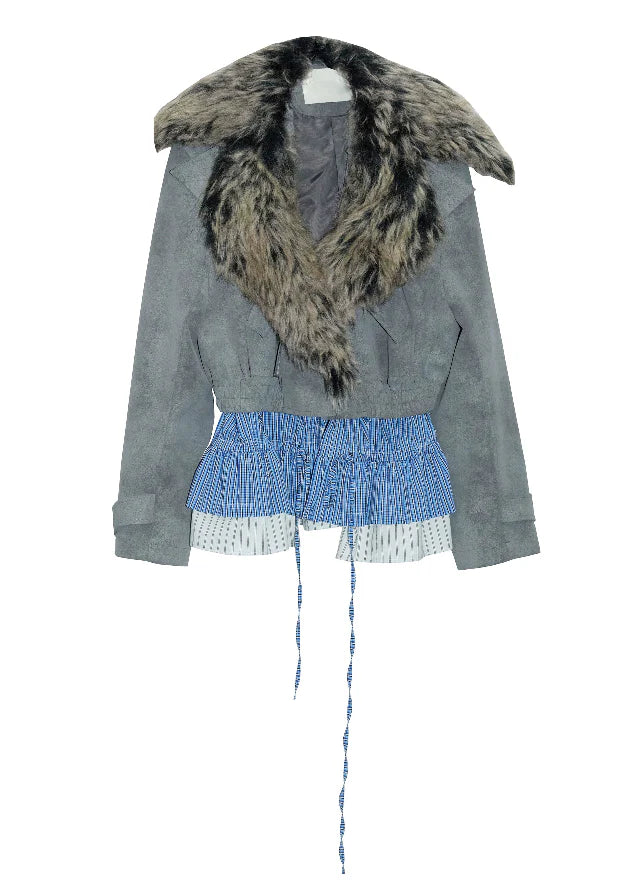 K-Street Detachable Hem Fur Jacket