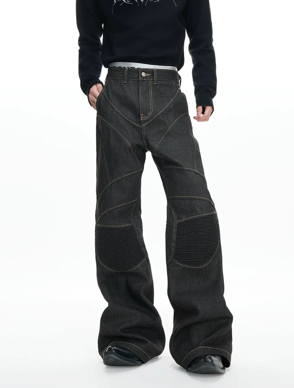【26s Jan.】Hand-Stitched 14.5oz Raw Denim Knee-Panel Jeans