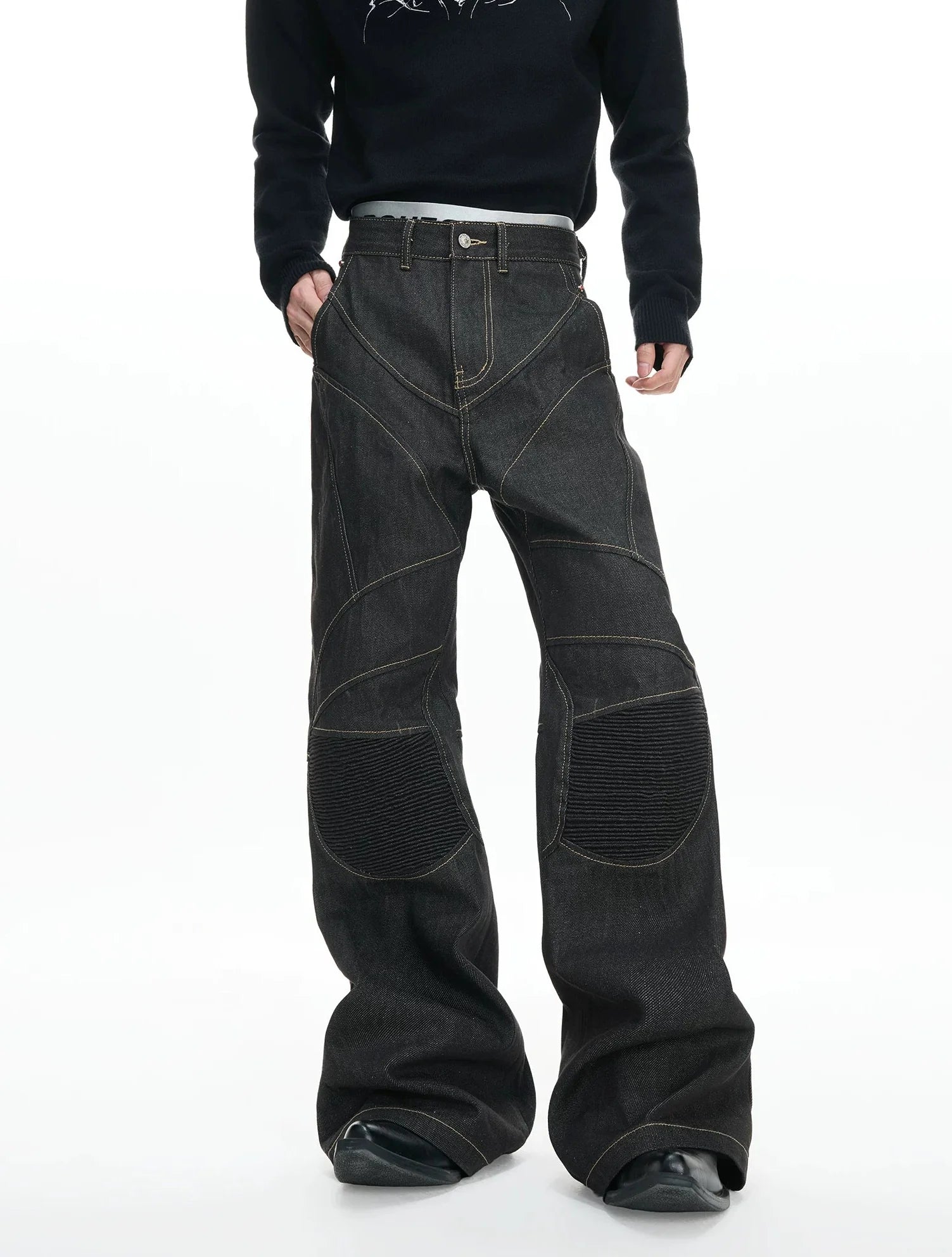 【26s Jan.】Hand-Stitched 14.5oz Raw Denim Knee-Panel Jeans