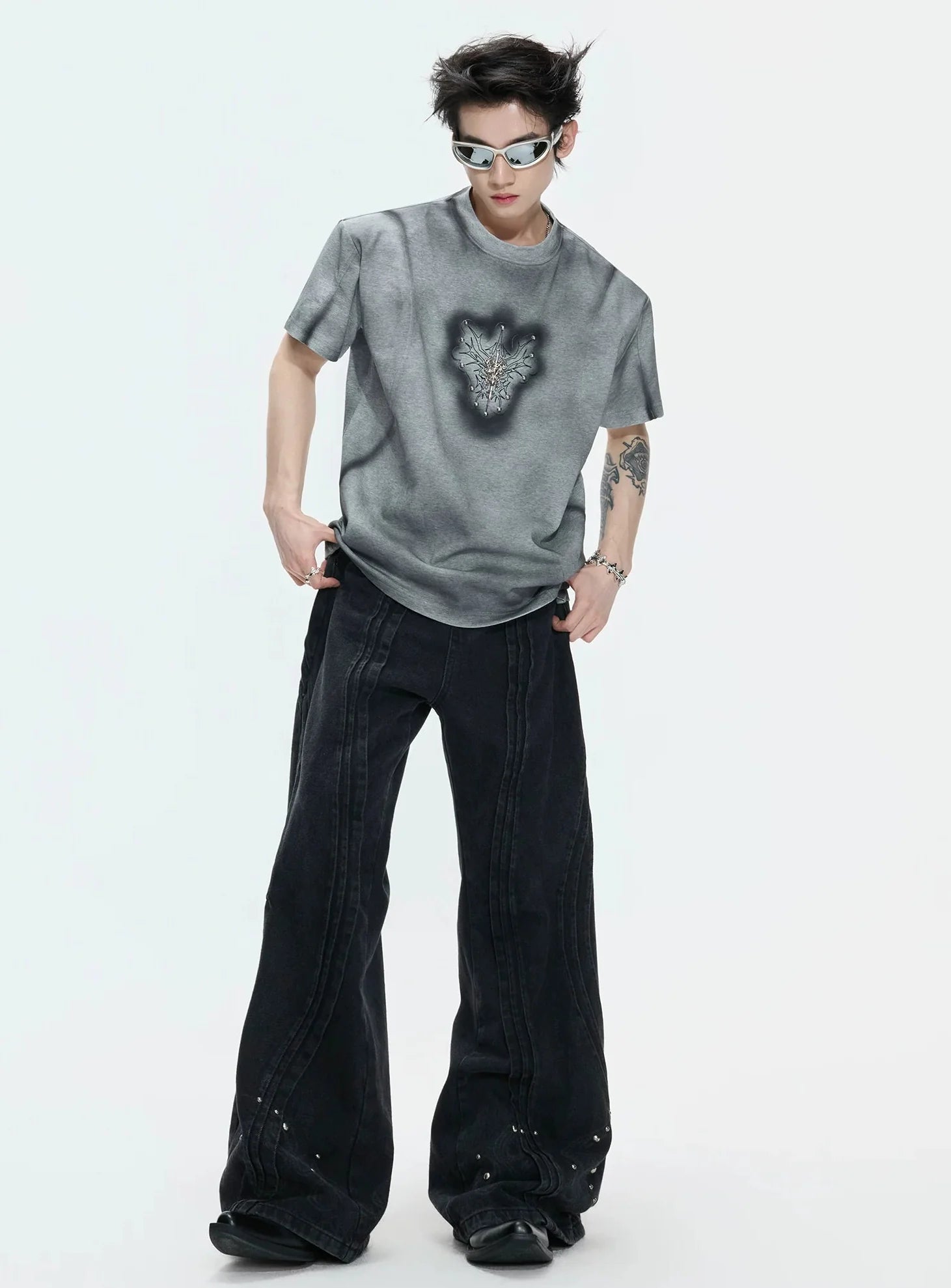 Hand-Painted Gradient Shoulder Tee